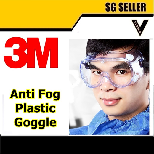 Qoo10 3M 1621AF Anti Fog Clear Plastic Goggle Safety Splash Goggle