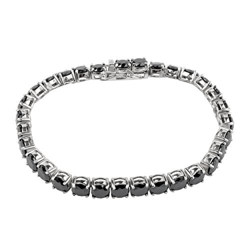 Dreambell 925 Sterling Silver Crystal Flower Blossom Black Zircon Stone Dangle Bead for European Charm Bracelet