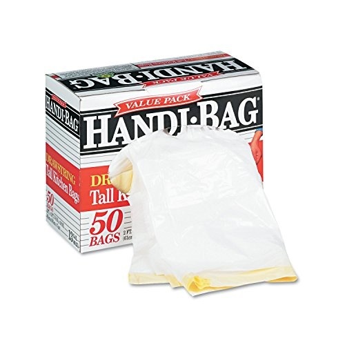  Handi-Bag drawstring tall kitchen bags, 13 Gallon,  61cm*69.5cm, 50/Box : Large Kitchen Trash Bags : Health & Household