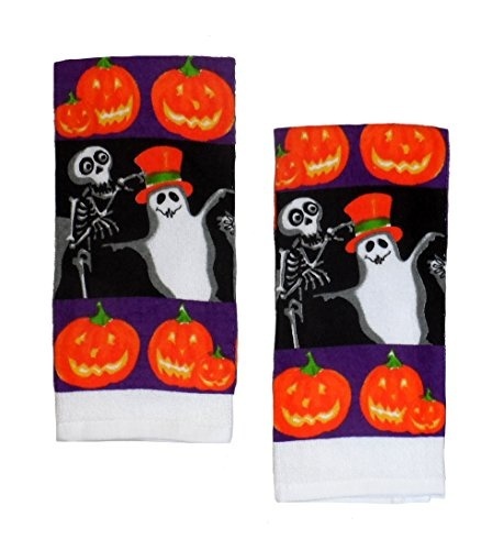 2 Martha Stewart Halloween Mini Oven Mitts Jack-o-Lanterns Cotton Ecru  Orange