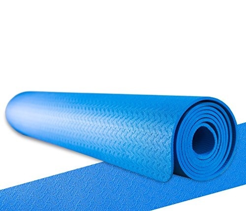diMio Yogamatte 185 x 60 90cm 10 15mm rutschfest Yoga Pilates Blau Fitness Matte