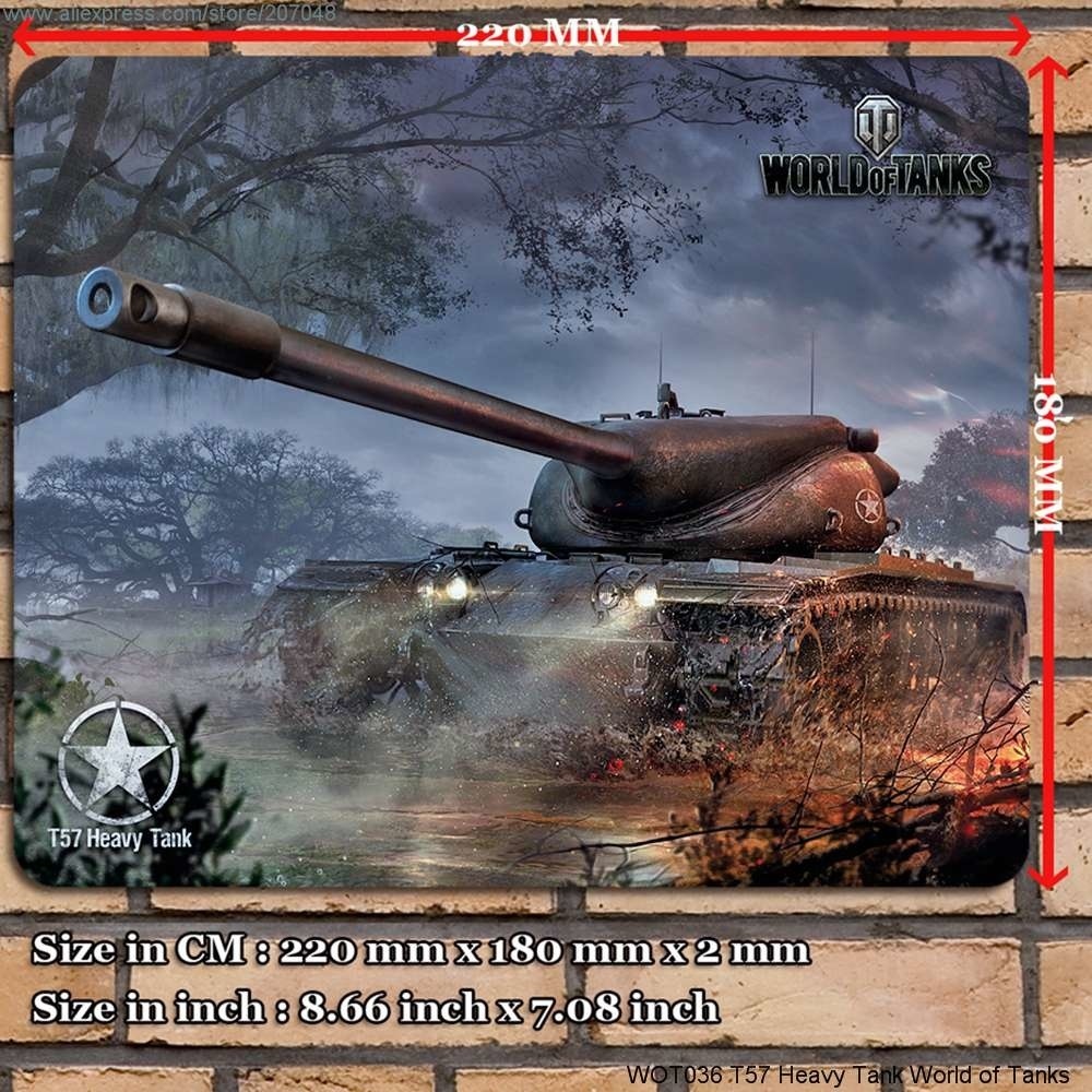 【クリックで詳細表示】タンクのゲームWOT036 T57重戦車の世界のための装飾を配置パッドマウスマット22×18のx 0.2センチメートル