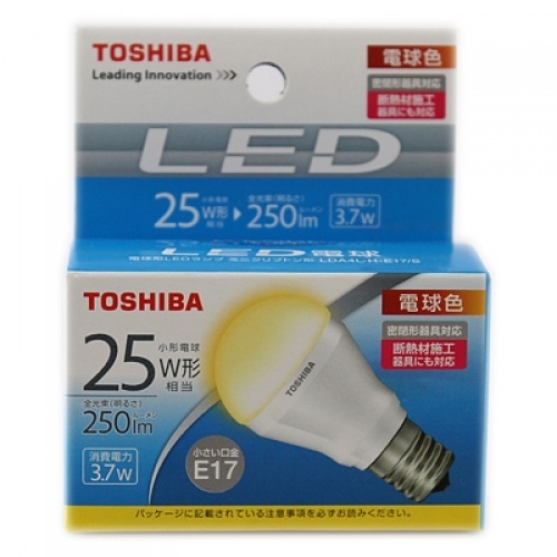 【クリックで詳細表示】東芝東芝LED電球LDA4L-H-E17S