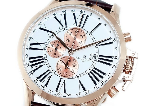 【クリックでお店のこの商品のページへ】サルバトーレマーラクオーツ メンズ クロノ 腕時計 SM13103-PGWH