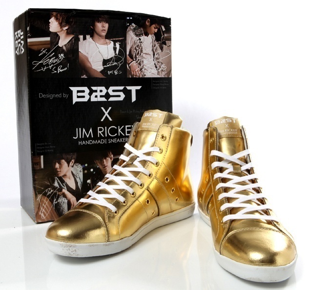 【クリックでお店のこの商品のページへ】BEAST - B2ST x JIM RICKY Handmade Sneakers [DONG WOON] (JR-C DW METALLIC GOLD)