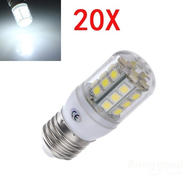 【クリックで詳細表示】20X E27 3.2W LED White 5050 30 SMD Corn Light Lamp Bulbs AC 220V