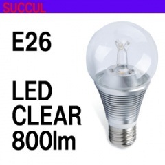 【クリックで詳細表示】クリアLED電球 消費電力10W 調光タイプ 白熱電球100W相当 E26 電球色