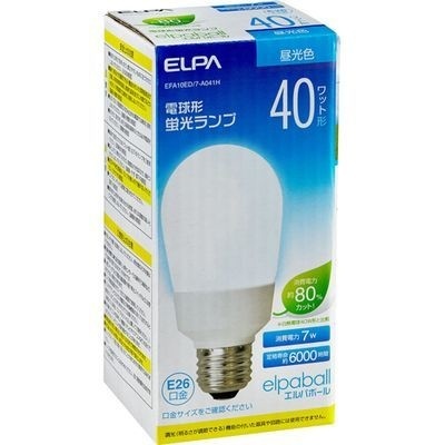 【クリックでお店のこの商品のページへ】ELPA 電球形蛍光ランプ 40W形 E26 昼光色 EFA10ED/7-A041H