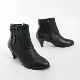 【クリックで詳細表示】[Modamia]SG11＿R7/Genuine Cowskin Buckle Stud Detail Ankle Boots/6cm/天然牛革で製作されたバックル スタッド装飾アンクルブーツ