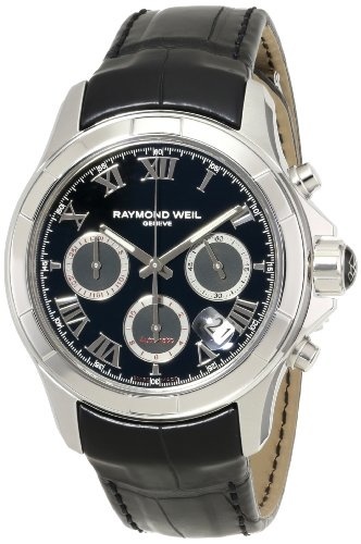 【クリックで詳細表示】[アメリカ直送]Raymond Weil Men s 7260-STC-00208 ＂Parsifal＂ Stainless Steel Watch with Black Leather Band