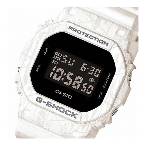 【クリックで詳細表示】カシオ Gショック スラッシュパターンシリーズ メンズ 腕時計 DW-5600SL-7 ホワイト