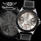 ＜Qoo10＞ winner watch メンズ腕時計 Leather brand watch 機械式時計 腕時計Mechanical watches wristwatch Hot sale 好?安心??3802 man watch