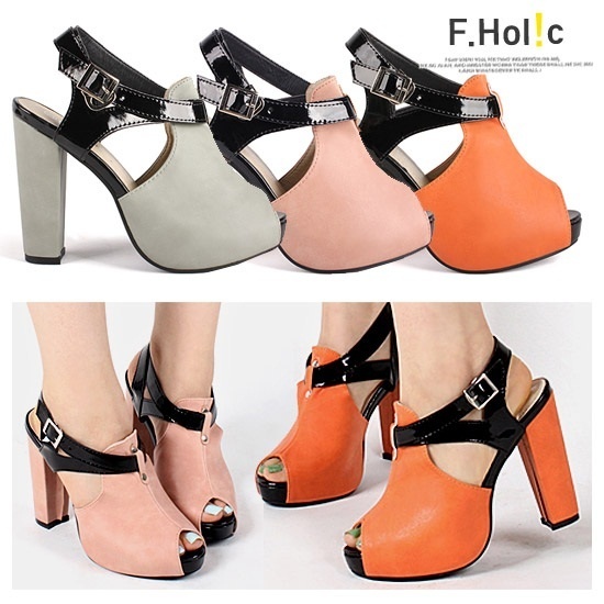 【クリックで詳細表示】[F.holic]★Free Shipping★ Peach Platform Heel S1306S-SJ-328/Gladiator Sandal/Flat Shoes/Strap Sandal/Wedge/Mule