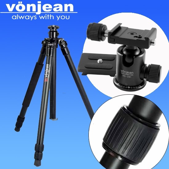 【クリックで詳細表示】VT-345D Tripod ＋ VD-281 ballhead for digital DSLR camera nikon canon デジタルカメラ用 3段 三脚