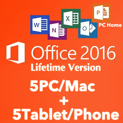 Microsoft Office 365 2016 Lifetime License 5 Devices For Windows, Mac Amp; Mobile