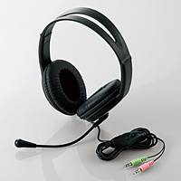 【クリックでお店のこの商品のページへ】[ELECOM(エレコム)] ヘッドセット(両耳オーバーヘッドタイプ) HS-HP16BK