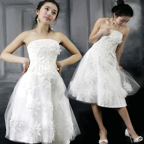 【クリックでお店のこの商品のページへ】LK63-スパンコールの花・Aライン・メディアム・ドレス