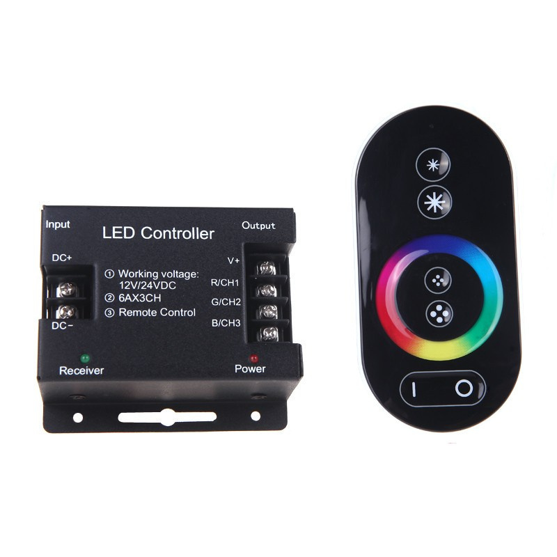 【クリックでお店のこの商品のページへ】RGB LEDストリップライトDC 12V-24V用SGワイヤレスRFコントローラリモートタッチパネル