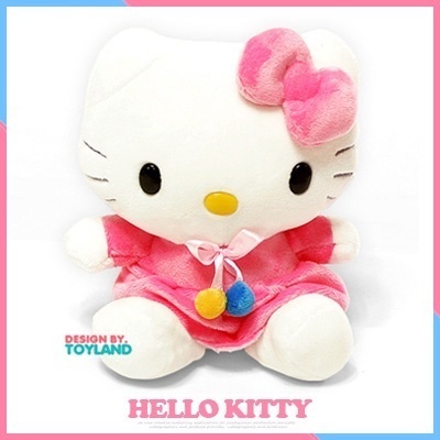 【クリックでお店のこの商品のページへ】[ハローキティー][TD] [10％ DC] [本物] Hello Kitty ハローキティスカートぬいぐるみ - L Szie (38cm)