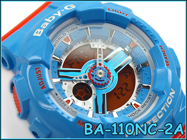 【クリックで詳細表示】カシオカシオ CASIO ベビーG デジタル レディース 腕時計 BA-110NC-2A ブルー/オレンジ