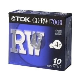 【クリックで詳細表示】CD-RW80X10S CD‐RW700MB データ用CD-RW(1-4倍速記録対応) 10枚パック