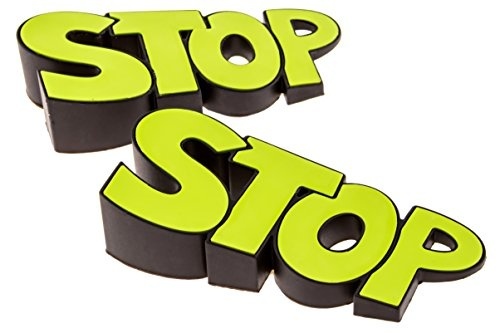 【クリックでお店のこの商品のページへ】Door Stops - 2 Pack - Heavy Duty Wedge - Home or Office Stopper - Unique STOP Words Design