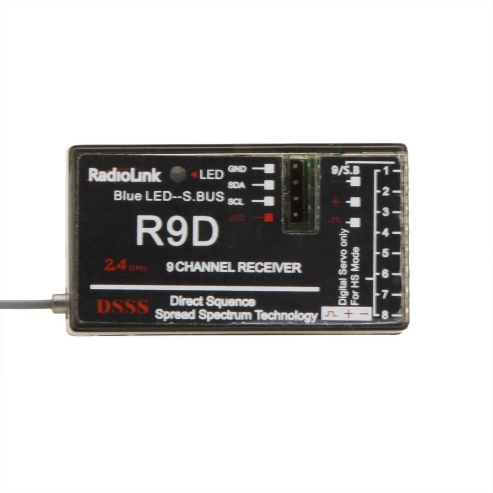 【クリックで詳細表示】RadioLink AT9 AT10トランスミッタRCヘリコプターマルチコプターをサポートするためのSGオリジナルRadioLink R9D 2.4G 9CH DSSSレシーバS-