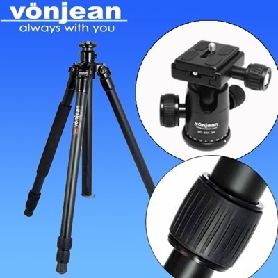 【クリックで詳細表示】VT-345D Tripod ＋ VD-283 ballhead BLACK for digital DSLR camera nikon canon デジタル カメラ用 3段 三脚 ブラック