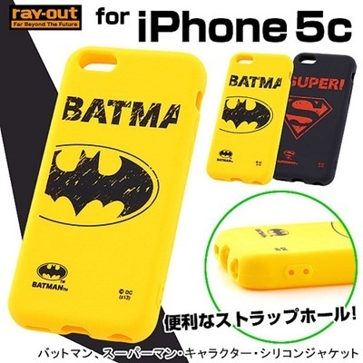 【クリックでお店のこの商品のページへ】RT-WP6ABM｜iPhone5c ケース ワーナー人気・キャラクター・シリコンジャケット/バットマン