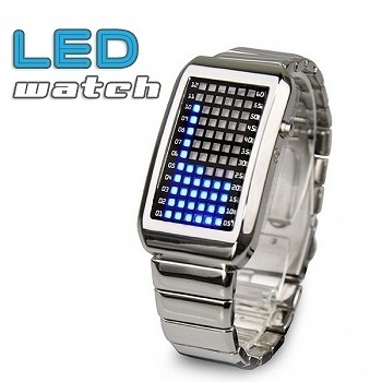 【クリックで詳細表示】ユニセックス腕時計 ブランド LEDウォッチ デジタルドットLED イルミネーションが目立ちます WC-01 【メーカー取寄せ品の為、代引き不可】