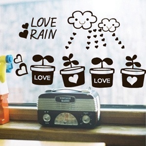 【クリックで詳細表示】ウォールステッカー(インテリアシール)wall sticker【インテリアシート】【壁紙】love rain 《国内配送》