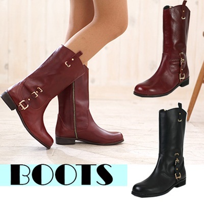 【クリックで詳細表示】★HOT★ Boots/bootie M329/3cm/可愛いブーツ/ヒール3cm/blackred