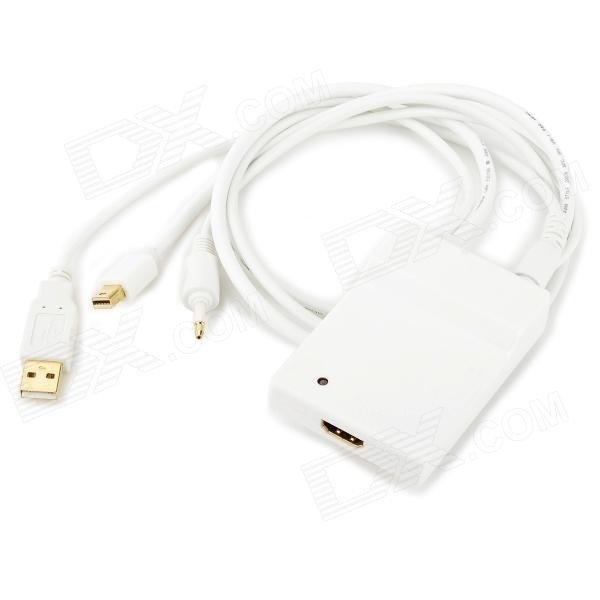 【クリックでお店のこの商品のページへ】Mini DisplayPort DP Male to HDMI Male Extension Cable for MacBook - White (70 CM)