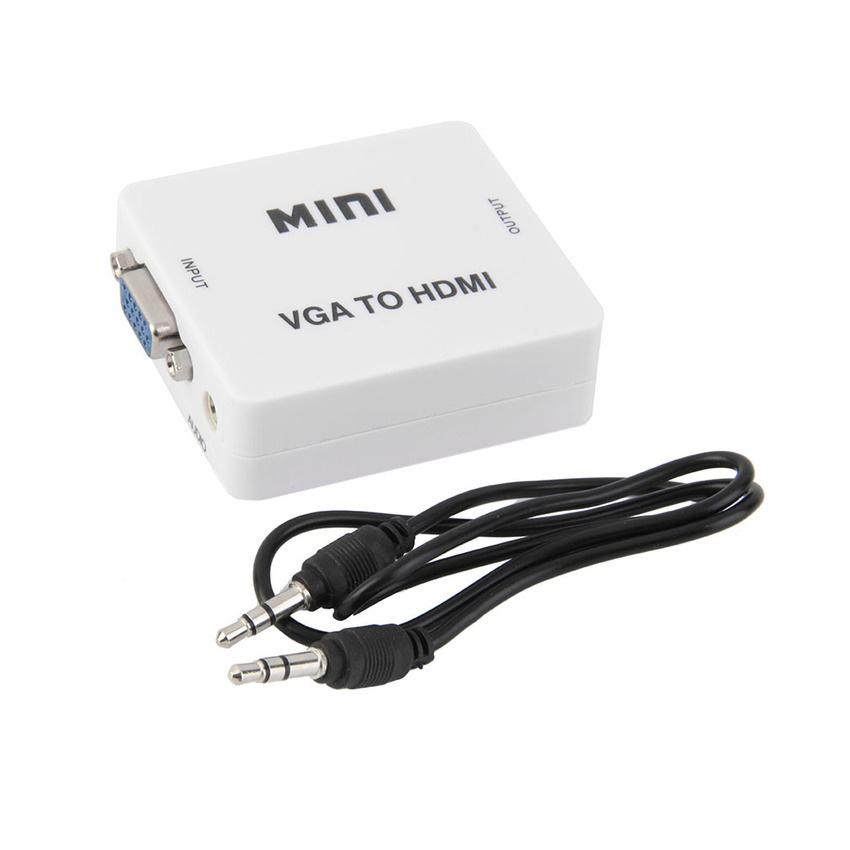【クリックで詳細表示】Mini VGA Audio to Female HDMI 1080p Converter Adapter with 3.5mm Audio Cable
