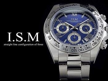 【クリックでお店のこの商品のページへ】イズム I.S.M クロノグラフ 腕時計 IS001-SSBL