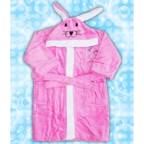 【クリックで詳細表示】【送料無料】ウサギ♪キッズバスローブ 3-4歳向け ピンク 世界60カ国で愛用されているキッズ用バスローブ♪