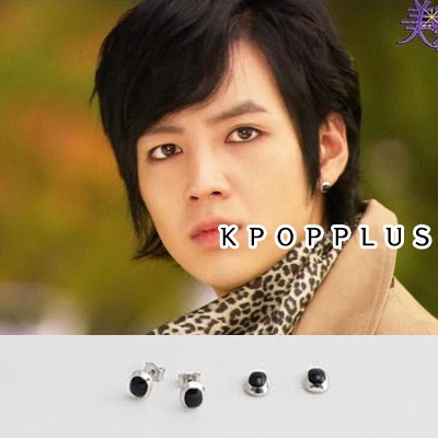 【クリックでお店のこの商品のページへ】？JANG KEUN SUK - Mini Circle Black Earring ＃JK11