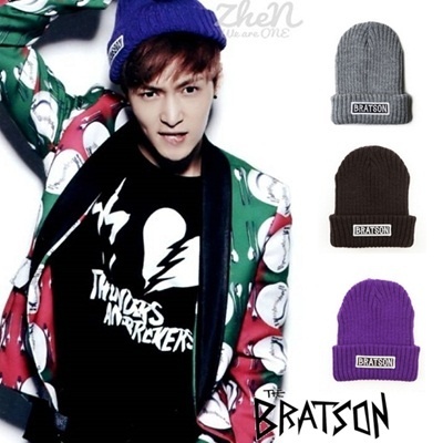 【クリックでお店のこの商品のページへ】☆BRATSON☆ビーニー ニット帽 BIGBANG・2NE1・EXO・F(X)などK-POPスター多数着用♪♪