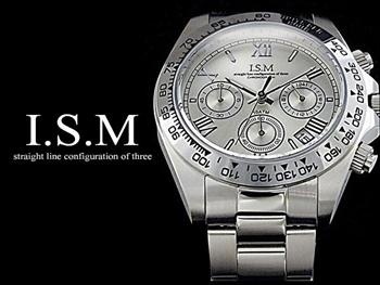 【クリックで詳細表示】イズム I.S.M クロノグラフ 腕時計 IS001-SSBL