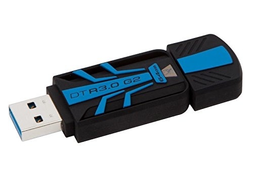 【クリックでお店のこの商品のページへ】Kingston Digital 64GB USB 3.0 100MB/s Read 45MB/s Write DataTraveler (DTR30G2/64GB) Black， Blue