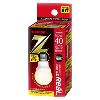 【クリックでお店のこの商品のページへ】東芝 ネオボールZ リアル ミニクリプトン電球 40Wタイプ 電球色 EFA10EL/8-E17-S
