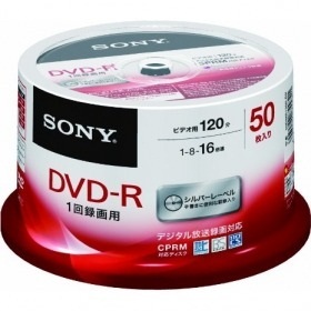 【クリックでお店のこの商品のページへ】SONY(ソニー) SONY ビデオ用DVD-R 120分 16倍速 シルバーレーベル 50枚スピンドル 50DMR12MLDP