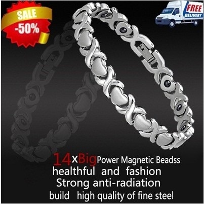 【クリックで詳細表示】Power Titanium Magnetic Tourmaline Fashion Sports Health Style Bracelet ST-17