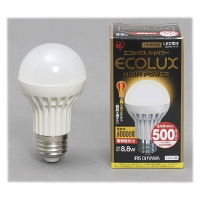 【クリックで詳細表示】アイリスオーヤマ ハイパワー LED電球 電球色(500lm) LDA9L-H-V7