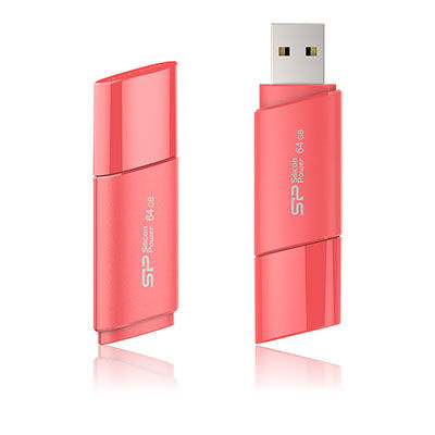 【クリックでお店のこの商品のページへ】シリコンパワー USBメモリ(64GB/USB2.0/パステルピンク) S7400HU