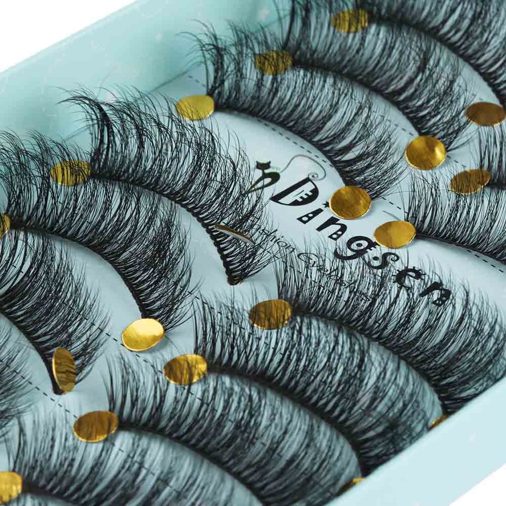 10 pairs 3d soft faux mink hair false eyelashes natural messy