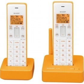 【クリックで詳細表示】JD-S06CW-D デジタルコードレス電話機 JD-S06CW オレンジ系 子機2台 ※親機(ベース)に通話機能はありません