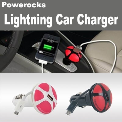 【クリックで詳細表示】[車の充電器]Powerocks Lightning Car Charger/2 Color/新商品/送料速い船積み
