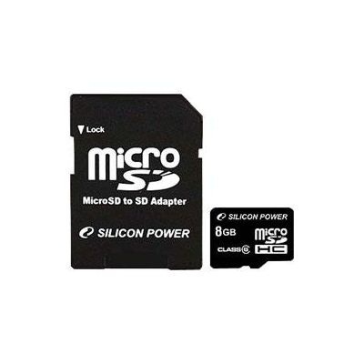 【クリックでお店のこの商品のページへ】シリコンパワー 8GB MICRO SDHC CARD Class6 (SDカードアダプター付) SP008GBSTH006V10-SP
