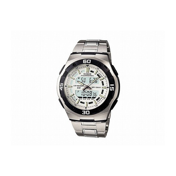【クリックでお店のこの商品のページへ】カシオ CASIO スタンダード クオーツ メンズ アナデジ デュアルタイム 腕時計 AQ-164WD-7AJF